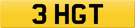3 HGT private number plate